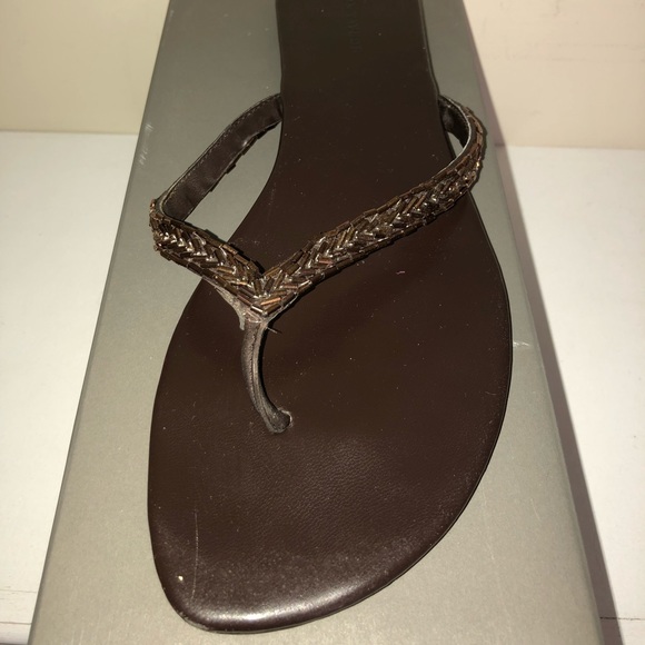FINAL! Ann Taylor Brown Beaded Sandals - Picture 2 of 3